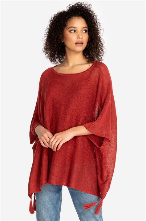 Linen Poncho Fashion Open Shoulder Tops Poncho