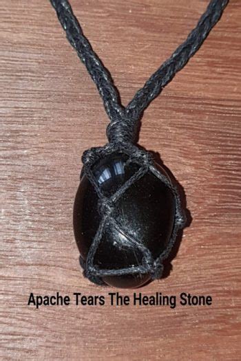 For Sale Apache Tears Obsidian Necklace Dragon Glass Pendant