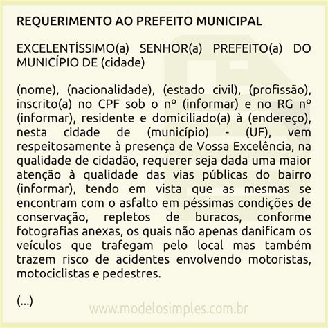 Introduzir 114 Imagem Modelo De Requerimento Prefeitura Br