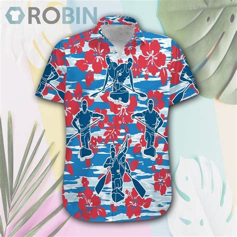 Canoeing Red Hibiscus Hawaii Shirt And Shorts Robinplacefabrics