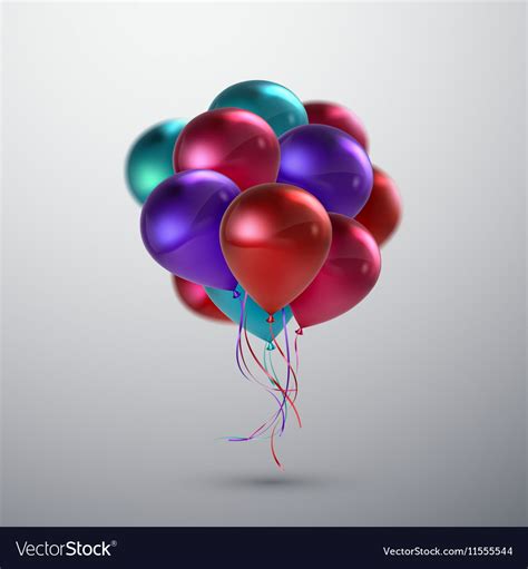 Realistic Glossy Balloons Royalty Free Vector Image