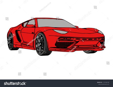 Red Sport Car Vector Stock Vector Royalty Free 1172166109 Shutterstock