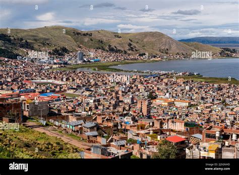 skyline   city  puno puno province peru stock photo alamy