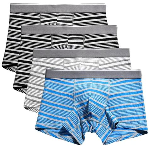 4xl Big Size Men Boxers Cotton Modal Striped Four Horns Underwear Baggy