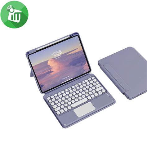 Sx T Smart Bluetooth Keyboard Leather Case With Touchpad And Light