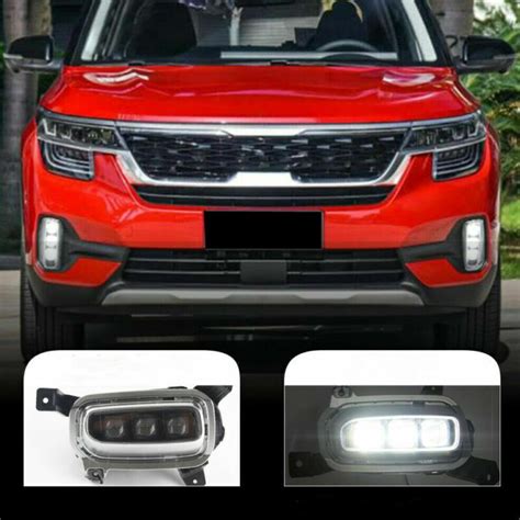 For Kia Seltos 2020 23 LED DRL Daytime Running Light Fog Lamp Bumper