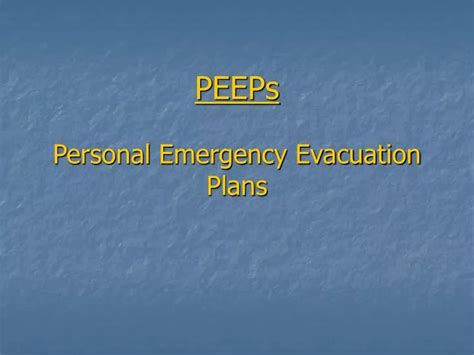 Ppt Peeps Personal Emergency Evacuation Plans Powerpoint Presentation