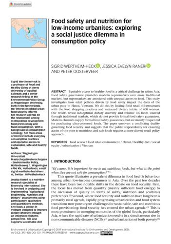 Food Safety And Nutrition For Low Income Urbanites Exploring A Social