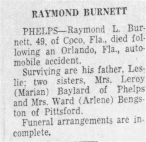 Raymond Leslie Burnett 1912 1962 Find A Grave Memorial