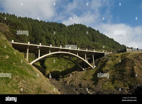 Cooks Chasm Bridge At Cape Perpetua Scenic Area On The Central Oregon