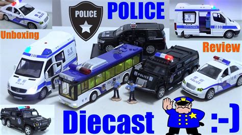 5 Diecast Police Vehicles Unboxing And Review Diecast Police Cars Toy