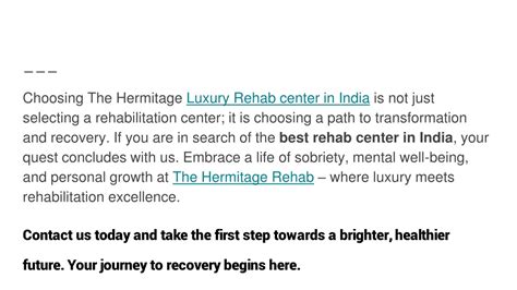 Ppt The Hermitage Luxury Rehab In India Your Gateway To Excellence