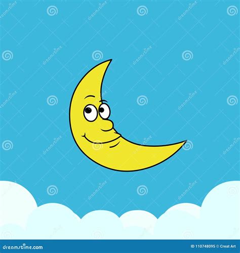 Cartoon Moonvector Illustration Of Moon With Background Stock Vector