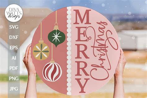 Merry Christmas Svg Vintage Christmas Door Hanger Svg Christmas Tree