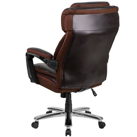 Office Chair | Brown Executive Swivel Office Chair with Headrest and Wheels