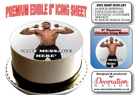 Anthony Joshua Flexing Personalised Inch Icing Edible Cake Topper