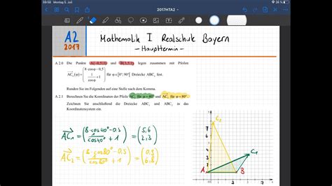 A2 2017 Zweig 1 l Abschlussprüfung Mathematik Realschule