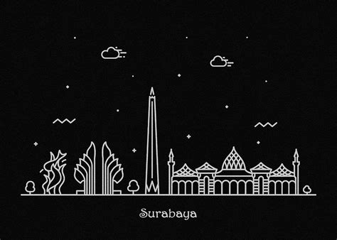 Surabaya Skyline Travel Poster Digital Art by Inspirowl Design | Fine Art America