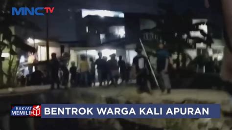 Bentrokan Antar Warga 3 Sepeda Motor Diceburkan Ke Kali LIM 31 08