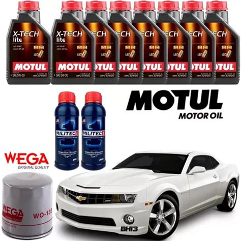 Kit Troca De Motul 5w30 X Tech Camaro 6 2 Wo133 Militec