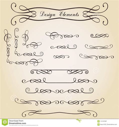 Vintage design elements stock vector. Illustration of label - 115197897