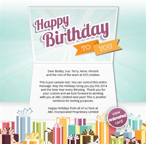 Happy Birthday Cards Email Corporate Birthday Ecards Employees Clients ...