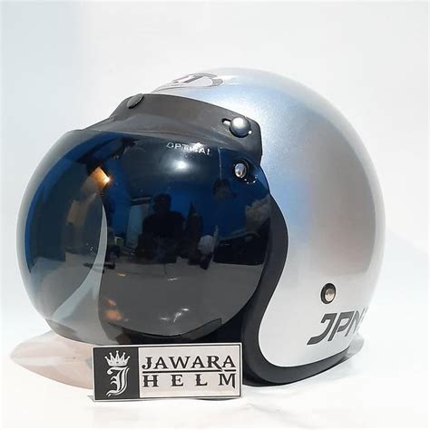 Jual Zt Helm Bogo Jpn Arc Retro Silver Glosy Kaca Datar Cembung Helm