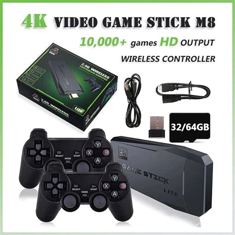 Classic Retro Wireless Video Game Stick 4k M8 32g 64g Console 10000