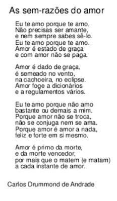 Letra De Tunai As Sem Razões Do Amor - "As sem-razões do amor", poema de Carlos Drummond de Andrade | Citações ...