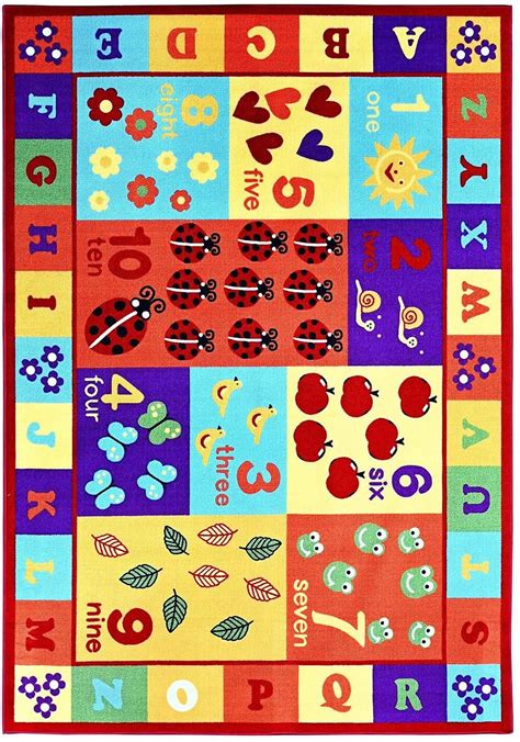 ambient rugs  abc  numbers  abc area rug  kids