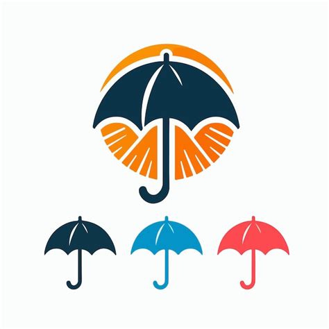 Umbrella Logo Illustration Premium AI Generated Vector