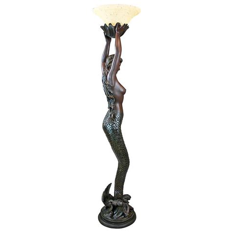 Design Toscano The Goddess Offering Mermaid Sculptural Floor Lamp