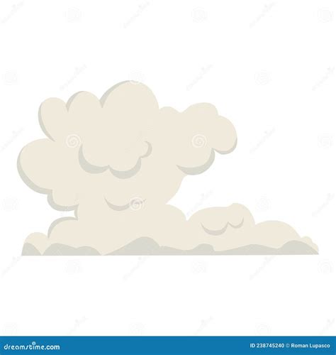 Cartoon Dust Cloud Comic Cloud Shape Spray Air Smoke Fog Road