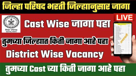 Zp Bharti Discet Wise Vacancy 2023 Jilha Parishad Bharti District