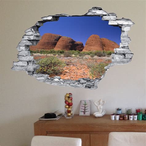 Sticker Trompe L Oeil D Mur D Chir Desert Aride