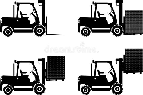 Forklifts Heavy Construction Machines Vector Stock Vector