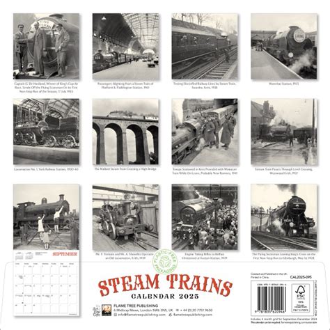 Steam Trains Heritage Wall Calendar Art Calendar Flame Tree