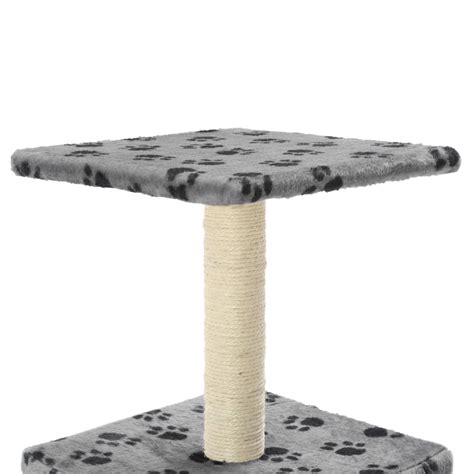 Arbre Chat Avec Griffoirs En Sisal Cm Gris Motif De Pattes Yazo Shop