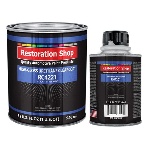 Low Voc High Gloss Urethane Clearcoat Quart Kit For Basecoat Auto Paint