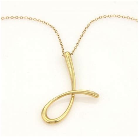 Tiffany And Co Elsa Peretti 18k Yellow Gold Large Letter J Pendant