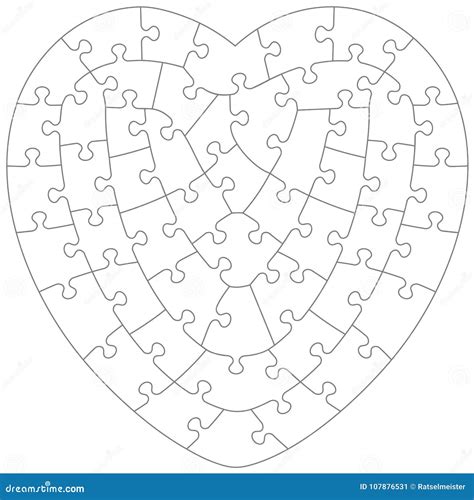 Free Printable Heart Puzzle Template