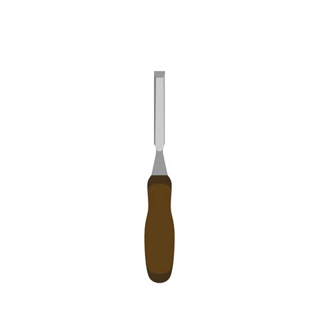 chisel flat design illustration. Wood Carving Chisel isolated on white ...