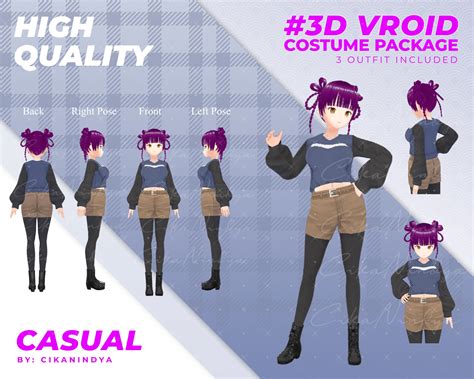 Vroid Clothing Pack Vroid Outfit Cosplay Costume Vroid Etsy