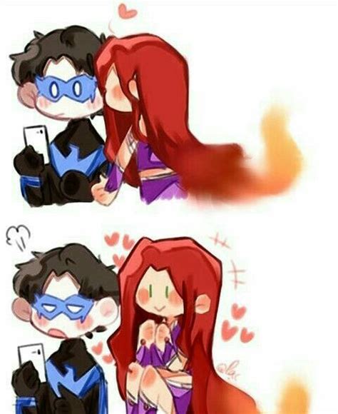 Nightwing And Starfire Fanart By Foxy Art Artofit