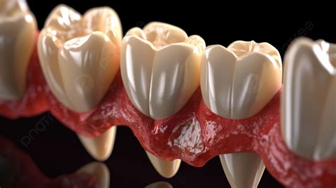 Fondo Se Muestra Un Modelo 3d De Un Diente Con Piezas Dentales Rojas Y