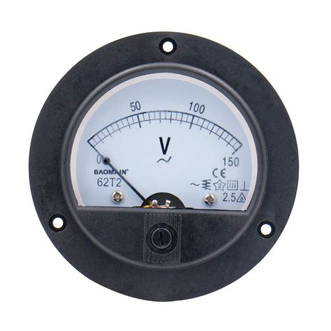 Baomain Round Voltmeter Voltage Meter 62t2 Gauge Analog Panel Class 2 5 Ac 150v