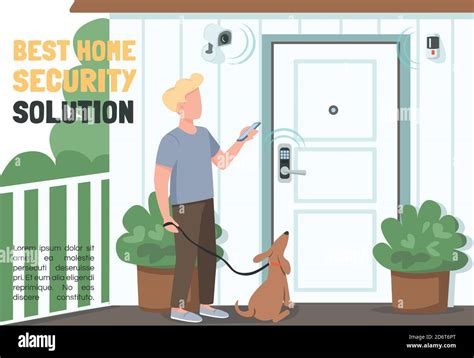 Best home security solution banner flat vector template Stock Vector Image & Art - Alamy