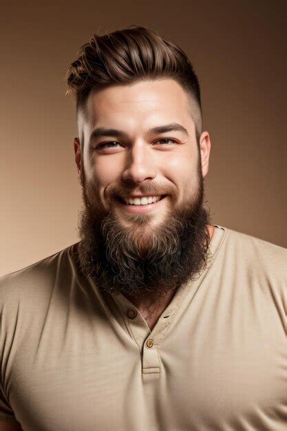 Un Hombre Con Barba Y Una Sonrisa En Su Rostro Sonriendo A La C Mara