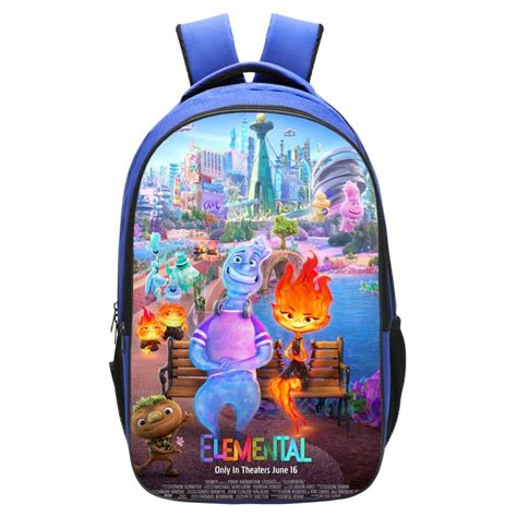 Elemental Backpack School Bag Blue Baganime