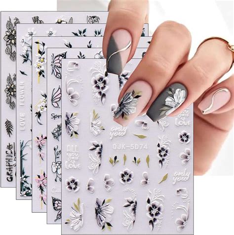 Amazon Jmeowio Sheets D Embossed Spring Flower Nail Art